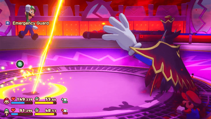 Mario & Luigi Brothership Counter and Dodge Zokket