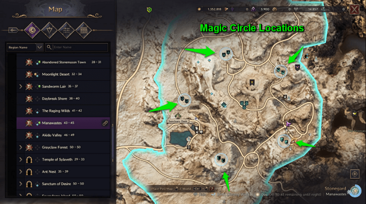 Throne and Liberty (TL) - Magic Circle Map