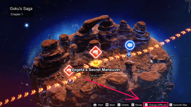 DBSZ - Change difficulty in Episode Battles