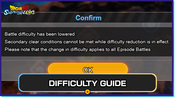 DBSZ - Difficulty Guide: How to Lower Difficulty Level