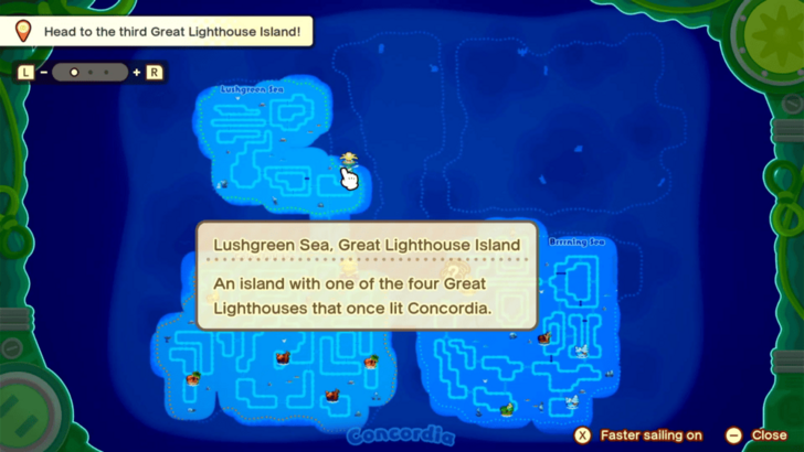 Lushgreen Sea Great Lighthouse Island in the Ocean Map