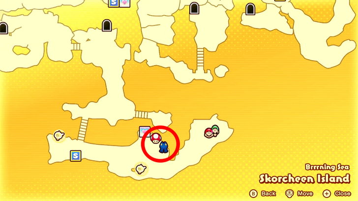 Skorcheen Island Item and Gear Shop Map