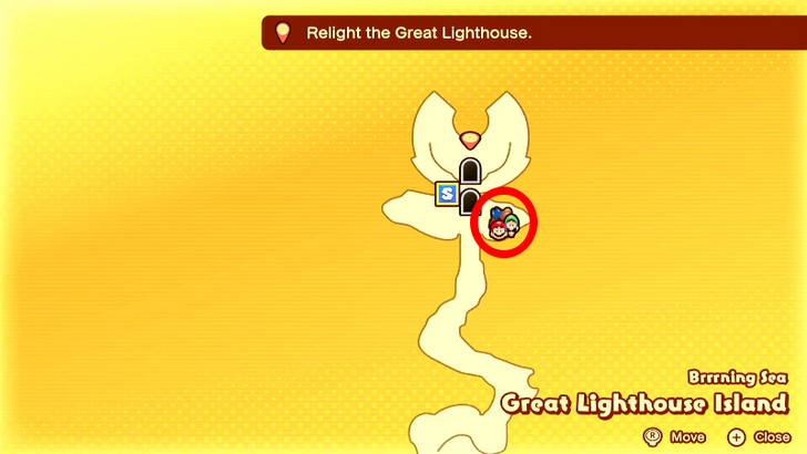 Great Lighthouse Island Brrning Sea Item and Gear Shop Map