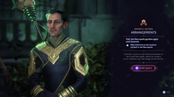 Arrangements Quest Start - Necropolis Gardens