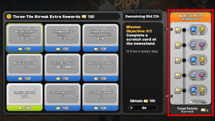 Special Points Rewards