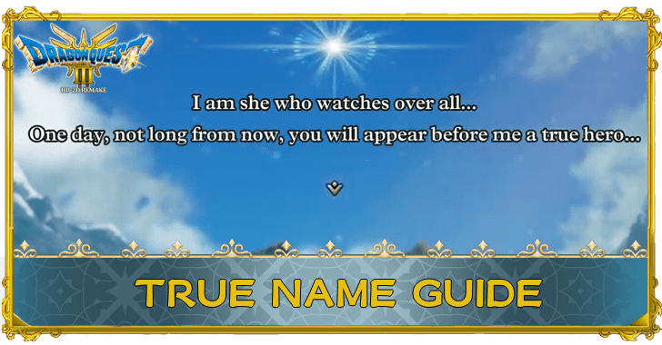 Dragon Quest 3 - True Name Guide