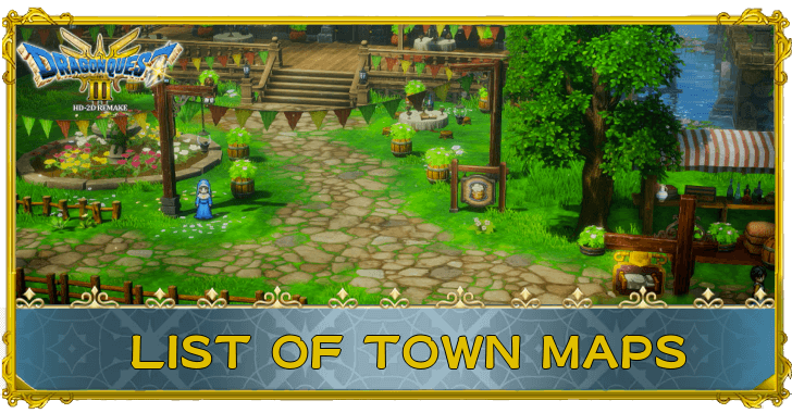 Dragon Quest 3 List of Town Maps Top Banner