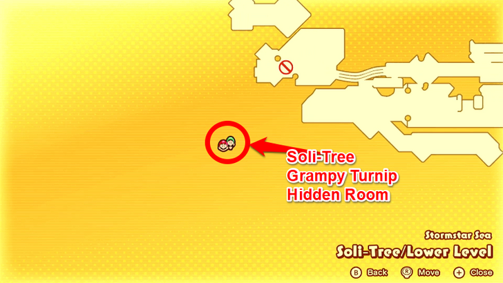 Soli-Tree Hidden Room Grampy Turnip Map