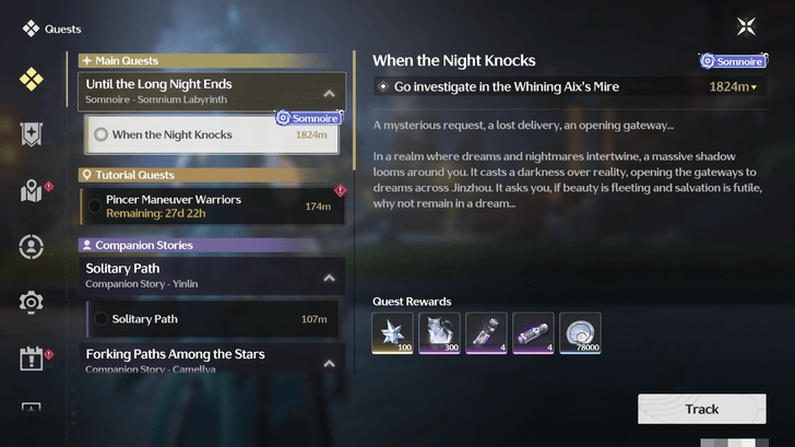 Wuthering Waves When the Night Knocks Quest Log