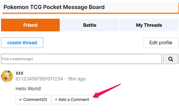 Add a Comment - Pokemon TCG Pocket