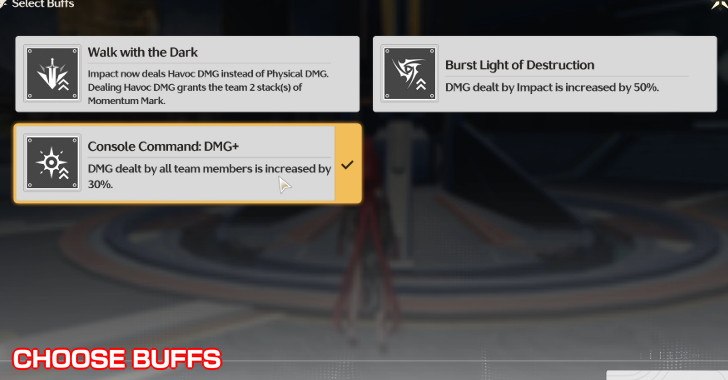 Choose Special Buffs