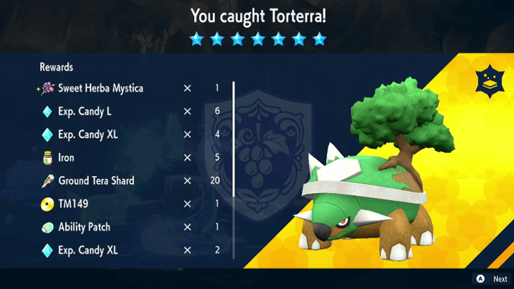 Pokemon SV - Torterra Raid Rewards