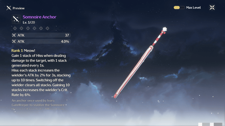 Wuthering Waves Somnoire Anchor Weapon