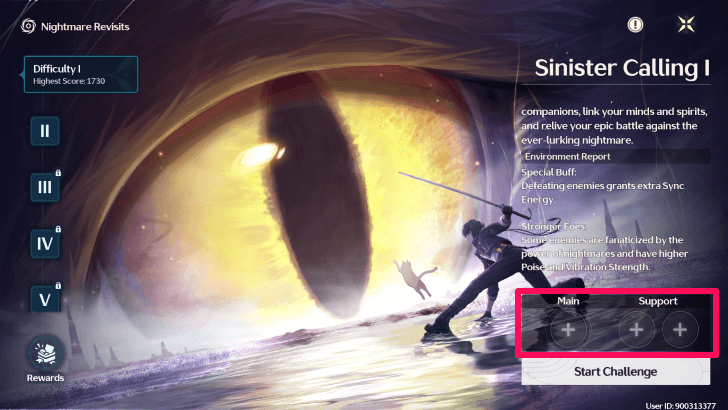 Choose a Main and Two Support Resonators