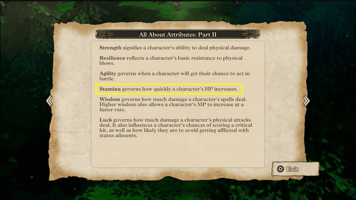 Dragon Quest 3 - Stamina Description