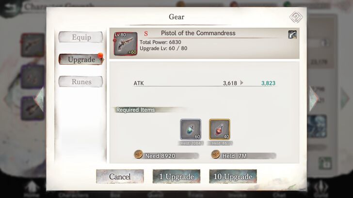 Upgrading Gear - MementoMori