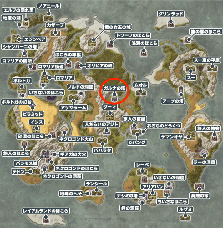 Dragon Quest 3 - Garuna Tower Map