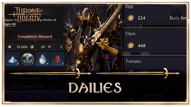 Throne and Liberty Dailies Things to do Every Day