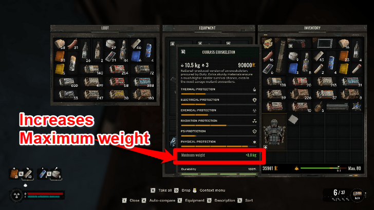 Increases maximum weight