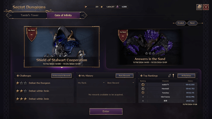 Weekly Gate of Infinity