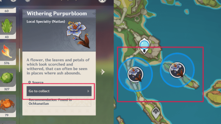 Genshin - Withering Purpurbloom Item Tracker