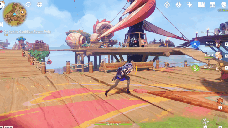 Genshin Impact The Wingless One of Tlalocan Walkthrough - Go to the Obsidian Totem Pole