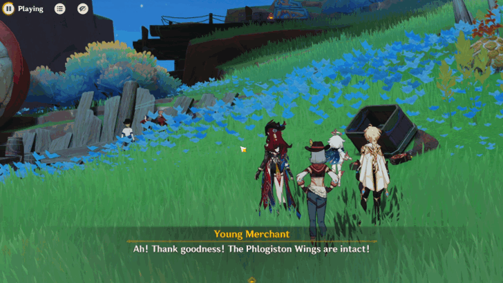 Genshin Impact The Night Before the Trial Walkthrough - Go and rescue the caravan