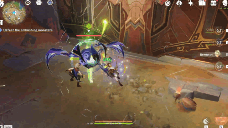 Genshin Impact Adventure in the Land of Mists Walkthrough - Defeat the ambushing monsters