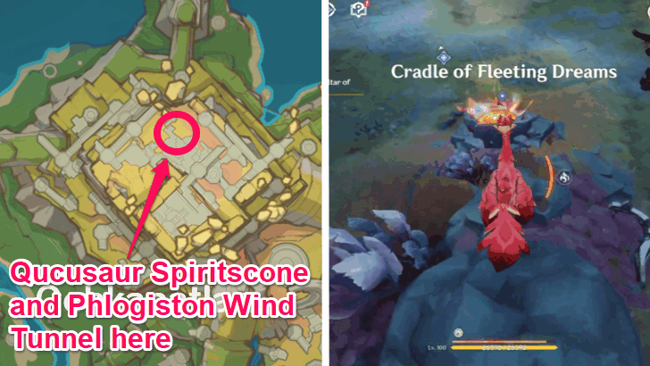 Genshin Impact To the Sky-Road Walkthrough - Indwell With the Qucusaur Spiritscone and Ride the Phlogiston Wind Tunnel