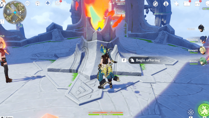 Genshin Impact The Other Side of the Sky Walkthrough - Begin the Altar offering