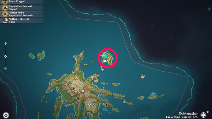 Genshin Impact - Ochkanatlan The Lone Isle Named Night Location