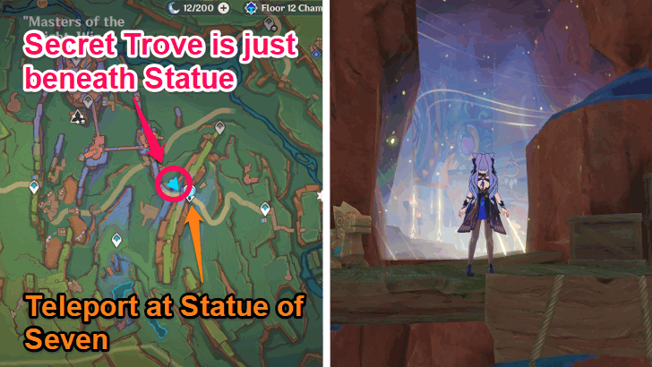 Genshin Impact Masters of the Night-Wind Tribe Secret Trove Location