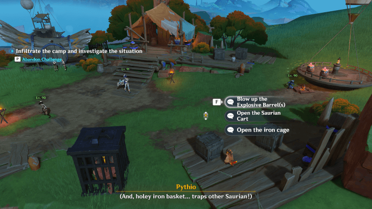 Genshin Impact - Saurian Companion Infiltrating Trafficker Camp