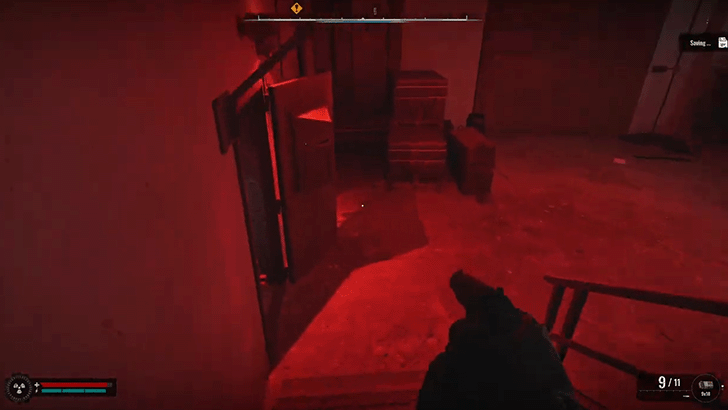 Red Door at the Bottom of Staircase.png