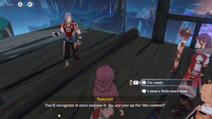 Genshin Impact Incidents Are Ever Sudden Walkthrough - Talk to Xueyoni to start the air race