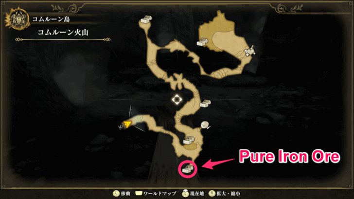 Romancing Saga 2 Mt. Comroon Pure Iron Ore Map View