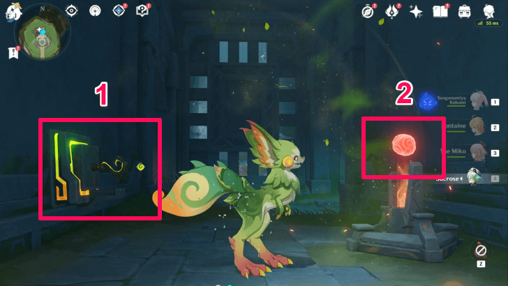 Genshin Impact - Furnace of Fiery Embers Red Ball and Lever