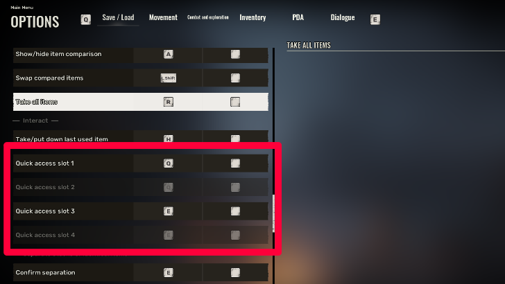 remapping Quick Access buttons