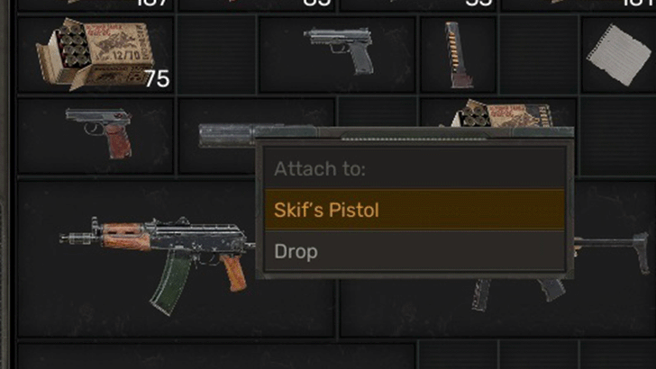 Equipping Attachment via Inventory Menu