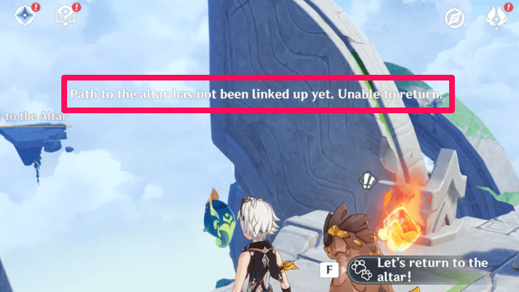 Genshin Impact - Path to the Altar has not Been Linked Up