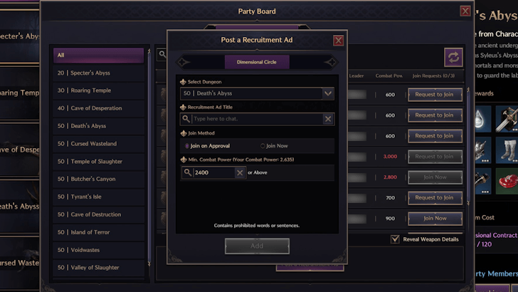 Party Board Recruitment Ad