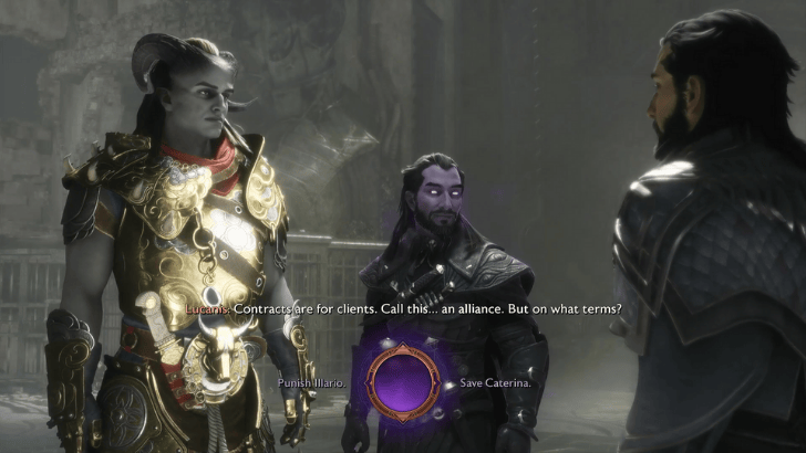 Punish Illario or Save Caterina