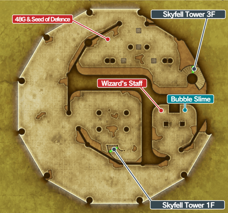 Dragon Quest 3HD2DR - Skyfell Tower 2F Map
