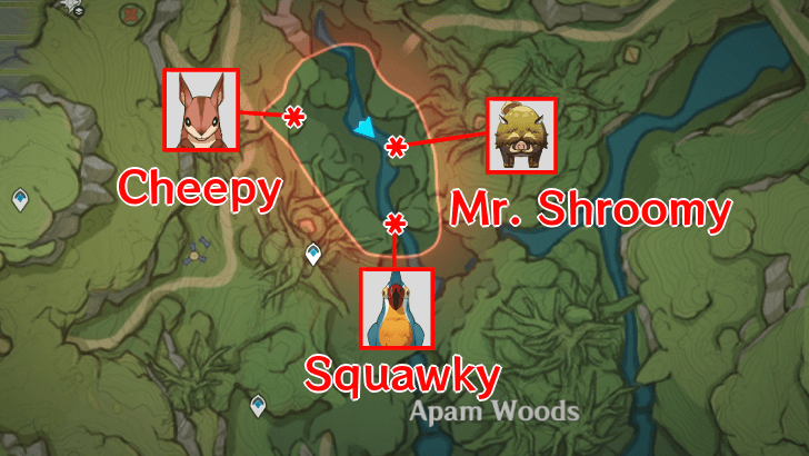 Genshin - Claw Convoy Day 5 Animal Locations