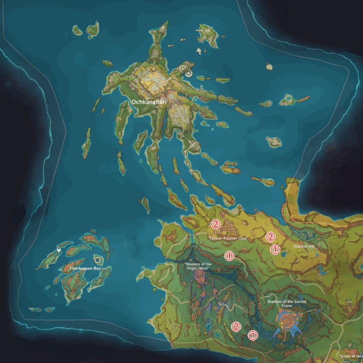 Genshin - Long-Necked Rhino Ochkanatlan Locations