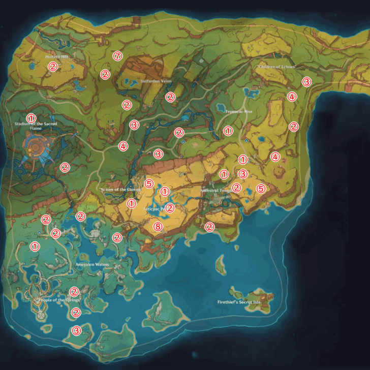 Genshin - Alpaca Natlan Locations