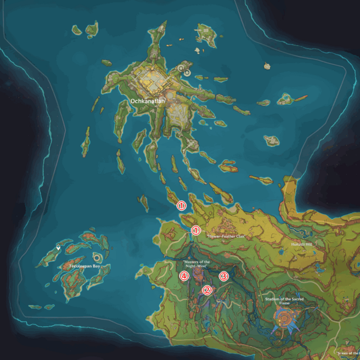 Genshin - Brown Deer Ochkanatlan Locations
