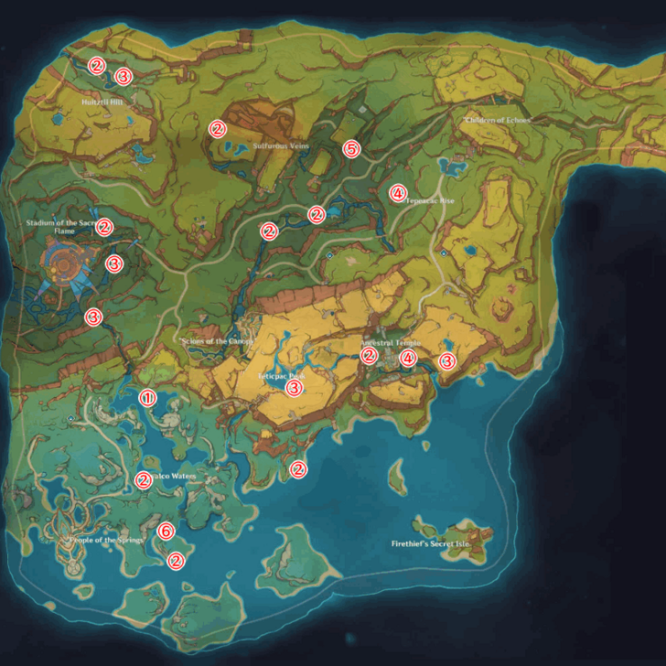 Genshin - Capybara Natlan Locations