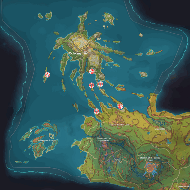 Genshin - Flowcurrent Bird Ochkanatlan Locations
