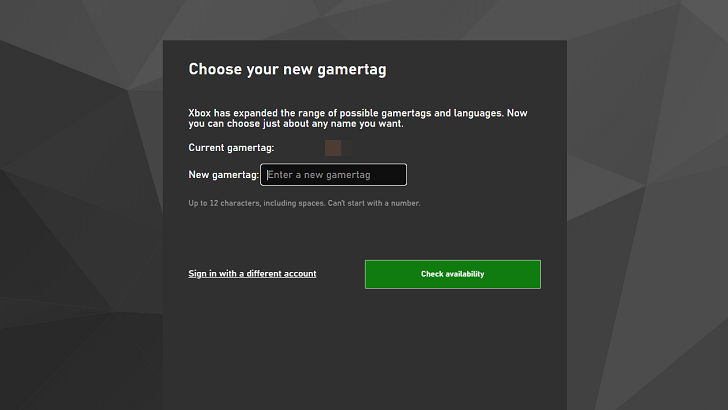 Xbox Gamertag Change